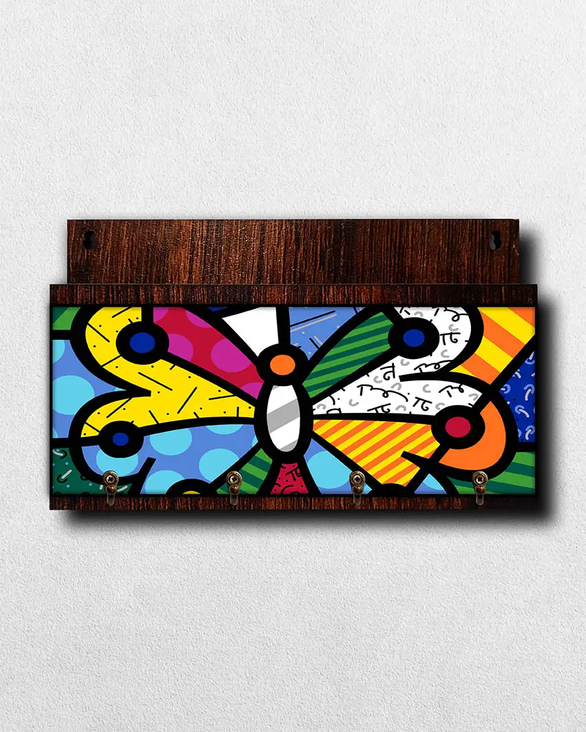 Porta-Chaves-com-Carta-Mosaico-Borboleta