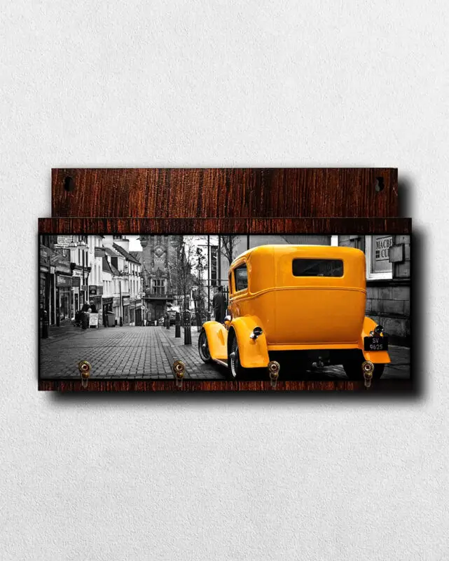 Porta-Chaves-com-Carta-Carro-Vintage