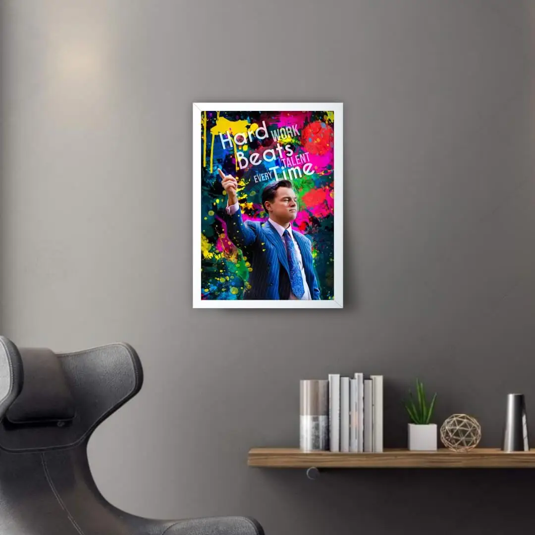 Quadro Decorativo Lobo de Wall Street - Hard Work - Imagem 2