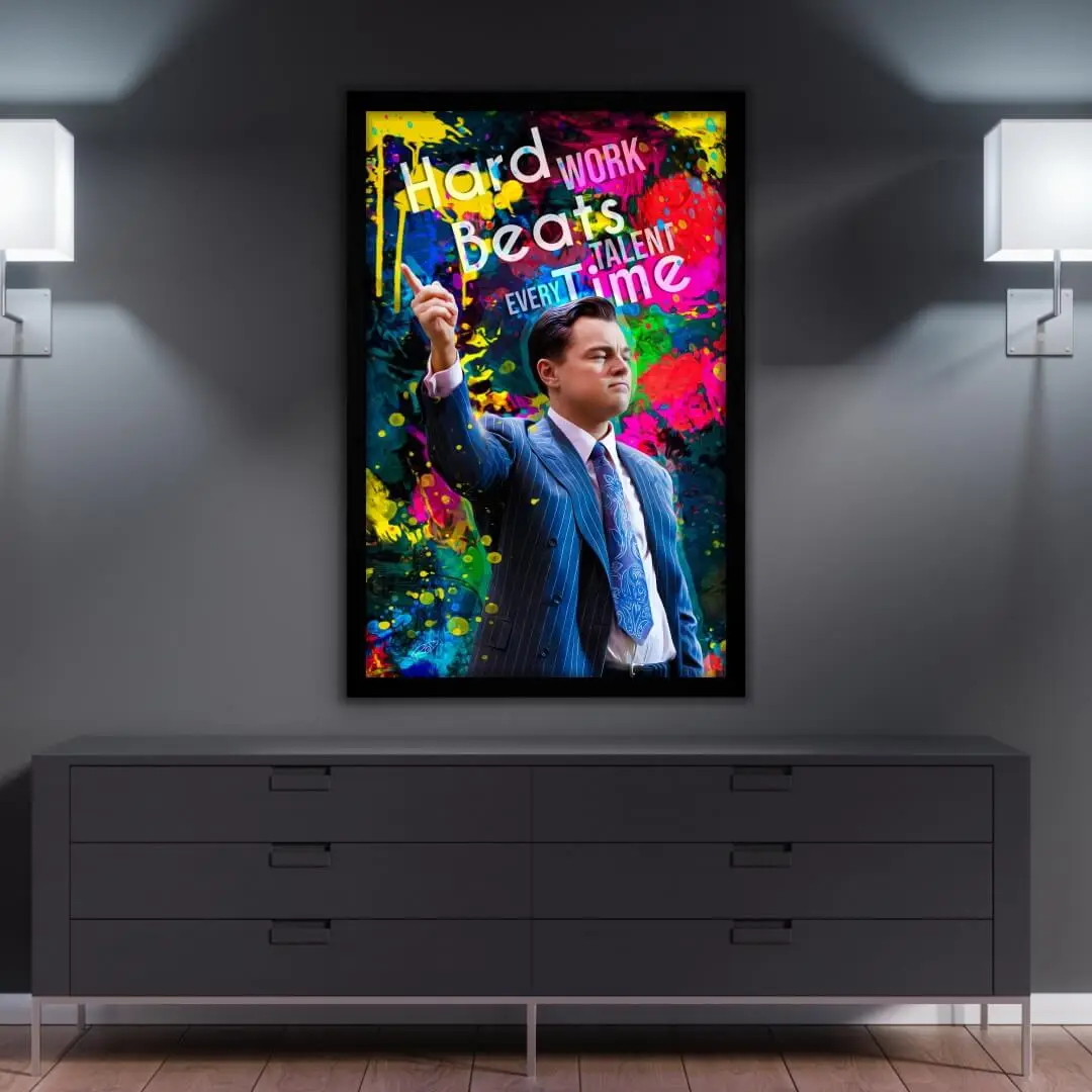 1514 MODESTA PRETA Quadro-Decorativo-Hard-Work-Beats-Talent - Big