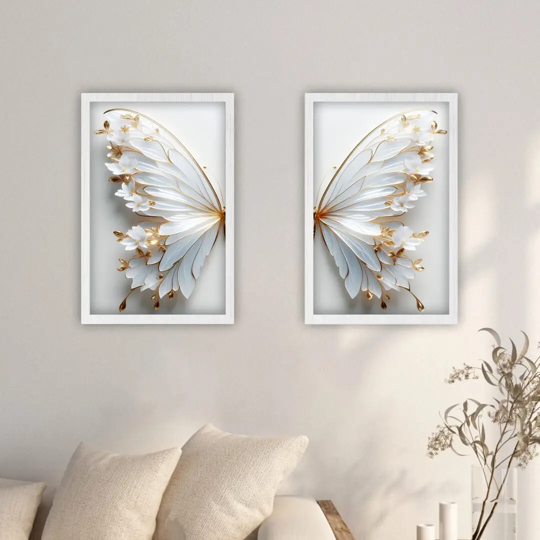 Kit 2 Quadros Asas Floridas - Imagem 2