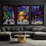 Kit-3-Quadros-Conjunto-Téd-Bear - Big's