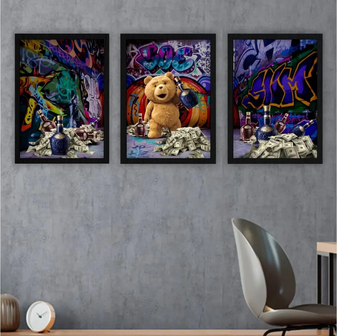 Kit-3-Quadros-Téd-Bear