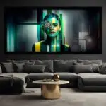 Quadro-Decorativo-Mulher-Florida-Abstrato - Panorâmicos
