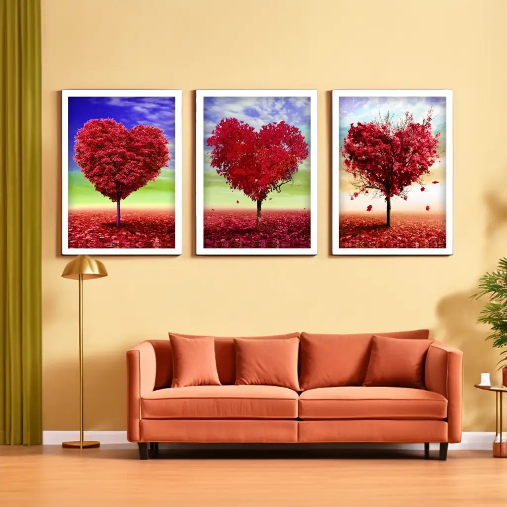 Kit 3 Quadros Avore do Amor - Imagem 1