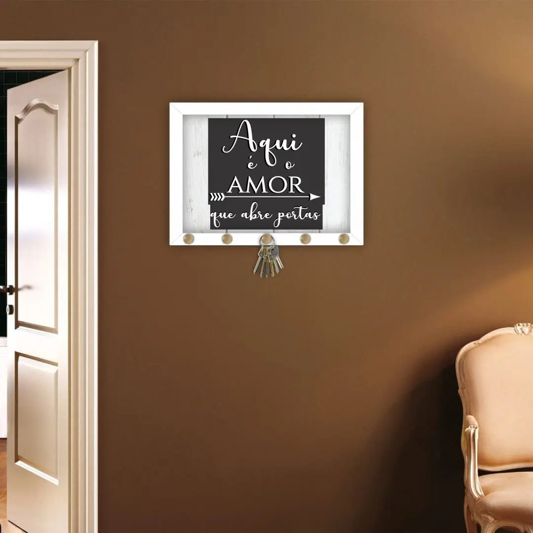 Quadro Porta chave Aqui é Amor - Imagem 2