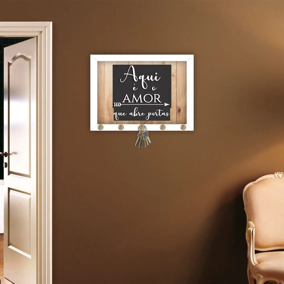 Quadro Porta chave Aqui é o Amor - Imagem 2