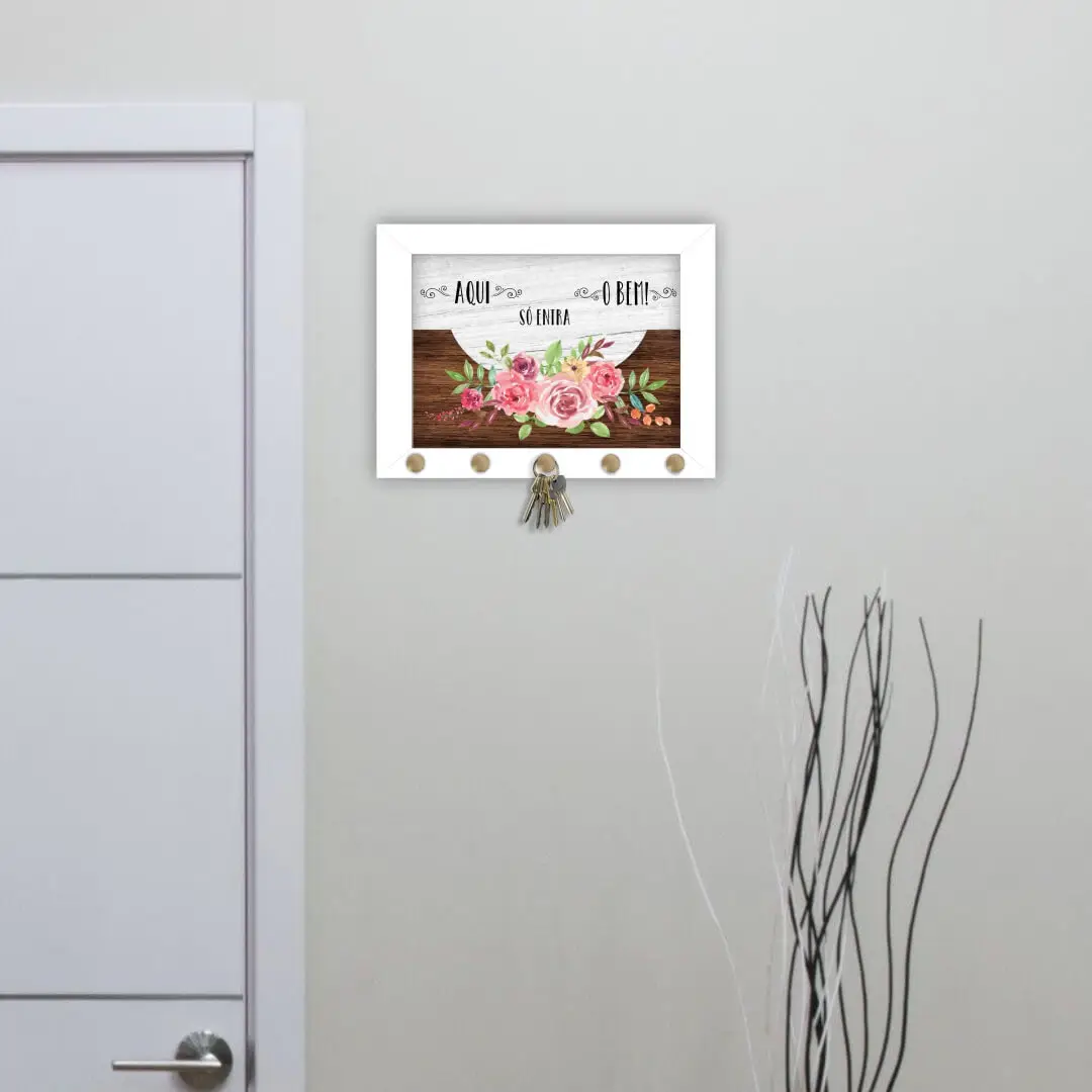Q013- Quadro-Porta-Chave-Aqui-só-entra-o-Bem