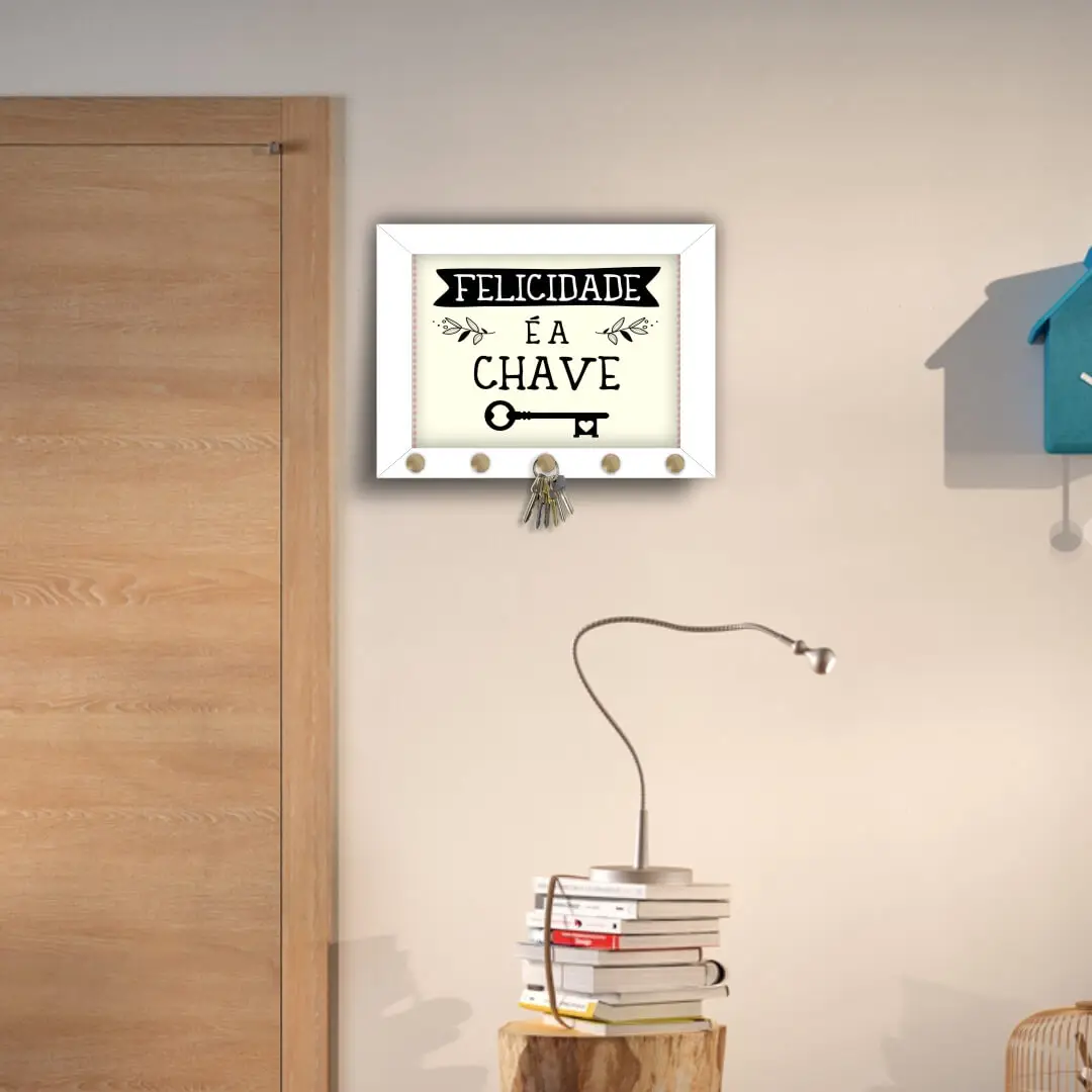Quadro Porta chave Felicidade é a Chave - Imagem 2