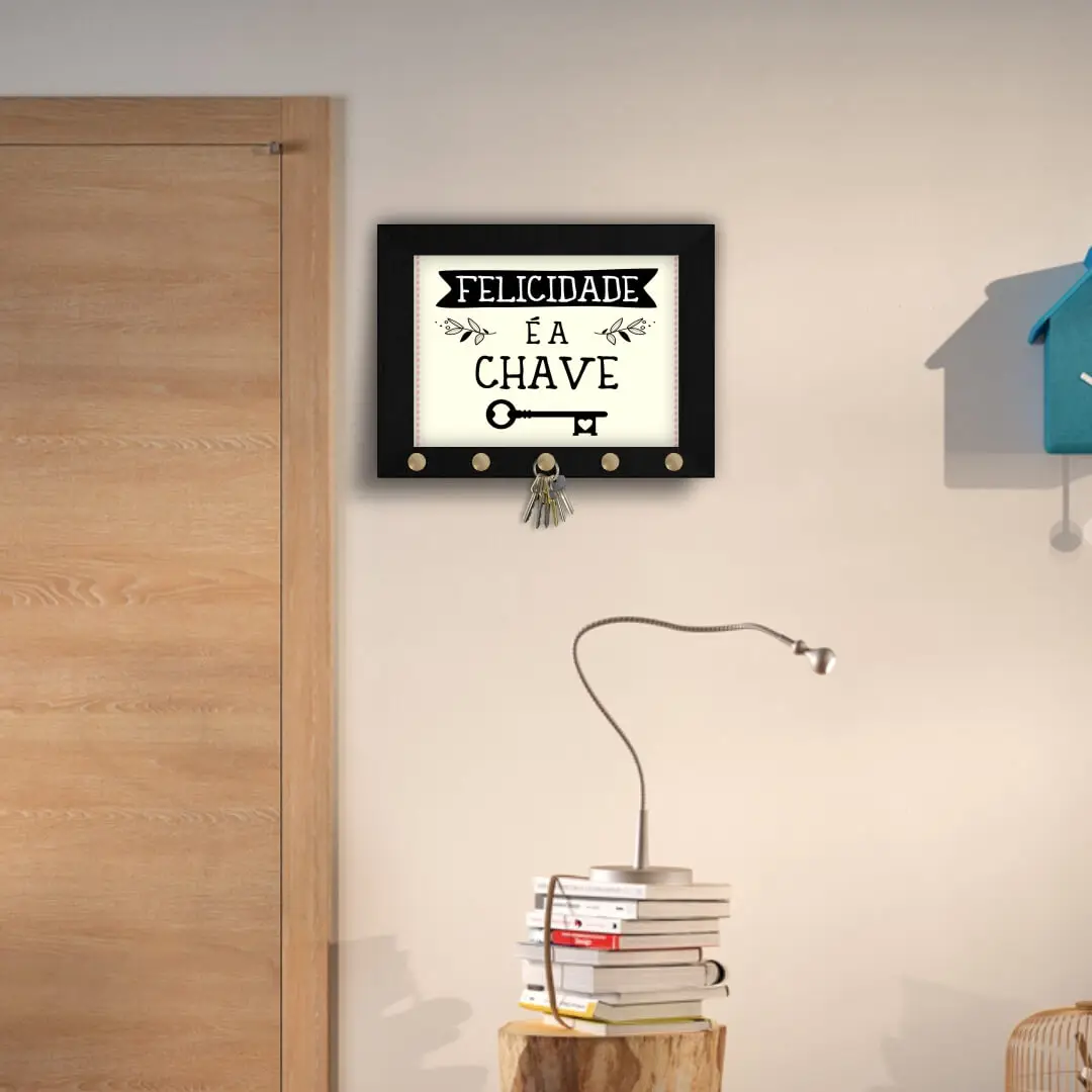 Quadro-Porta-chave-Felicidade-é-a-Chave