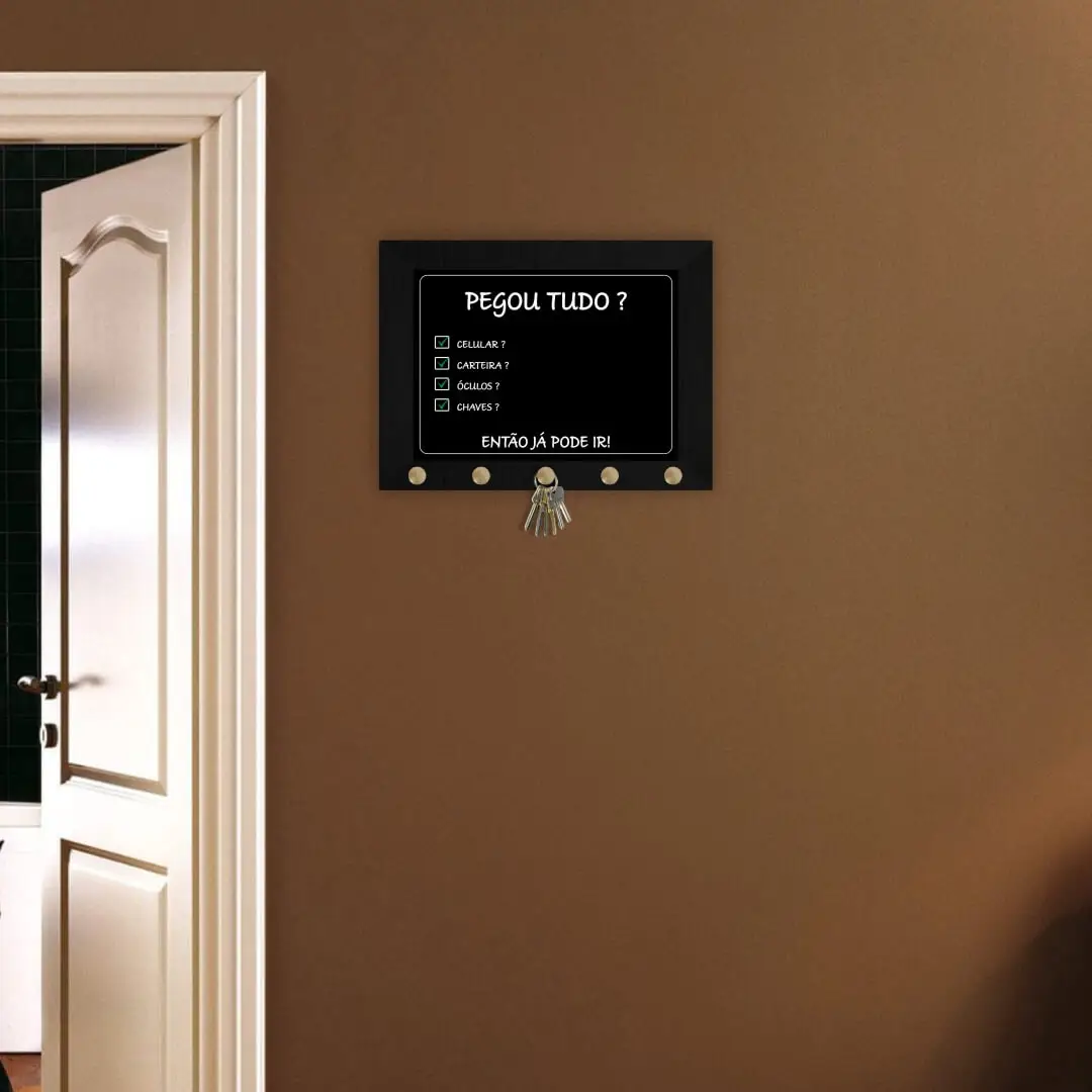 Quadro-Porta-Chave-Pegou-Tudo-Óculos