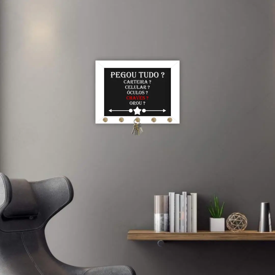 Quadro Porta Chave Pegou Tudo estrela - Imagem 2