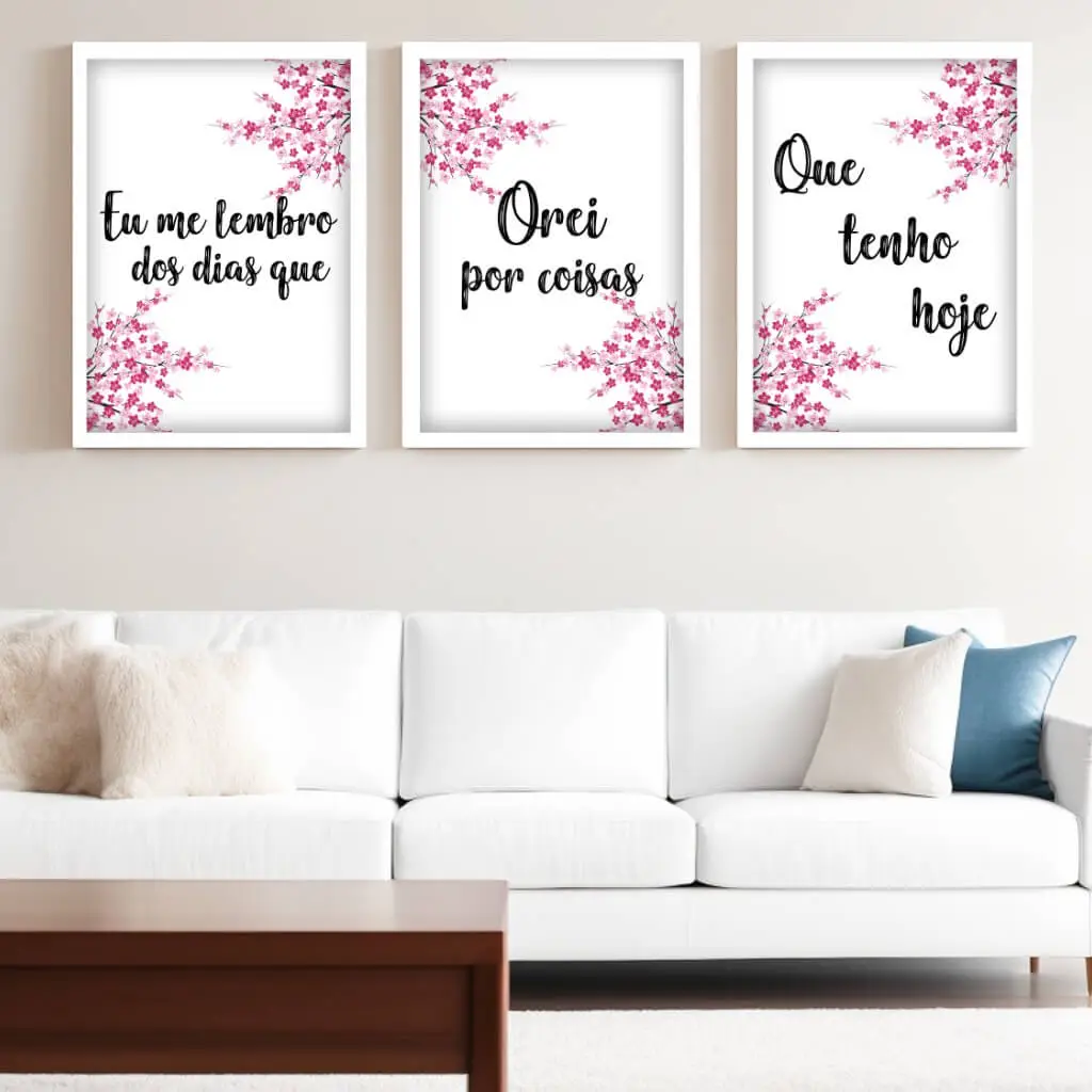 Kit 3 Quadros Frase Coisas que Orei - Imagem 2