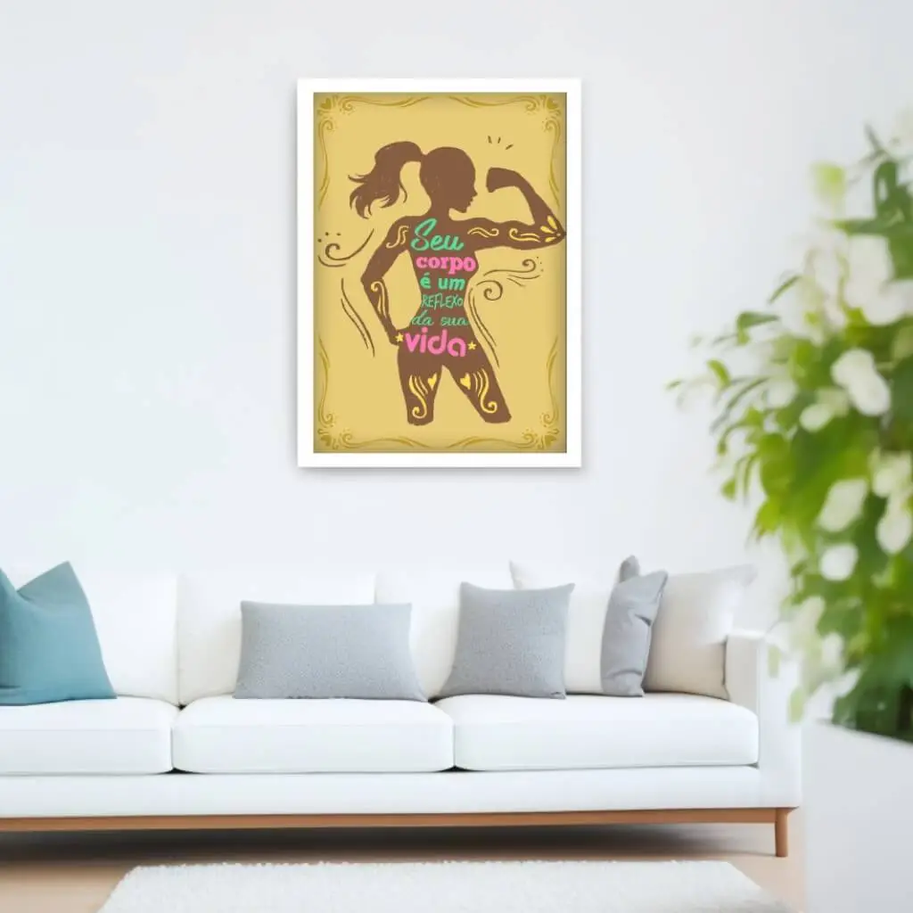 Quadro Decorativo Frase Seu Corpo - Imagem 2