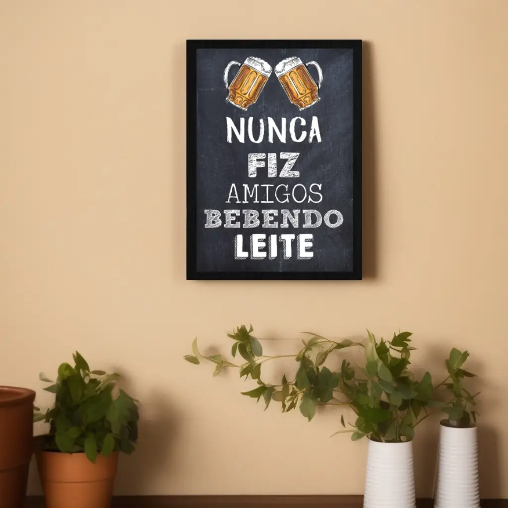 Quadro-Decorativo-Frase-Amigos-Bebendo