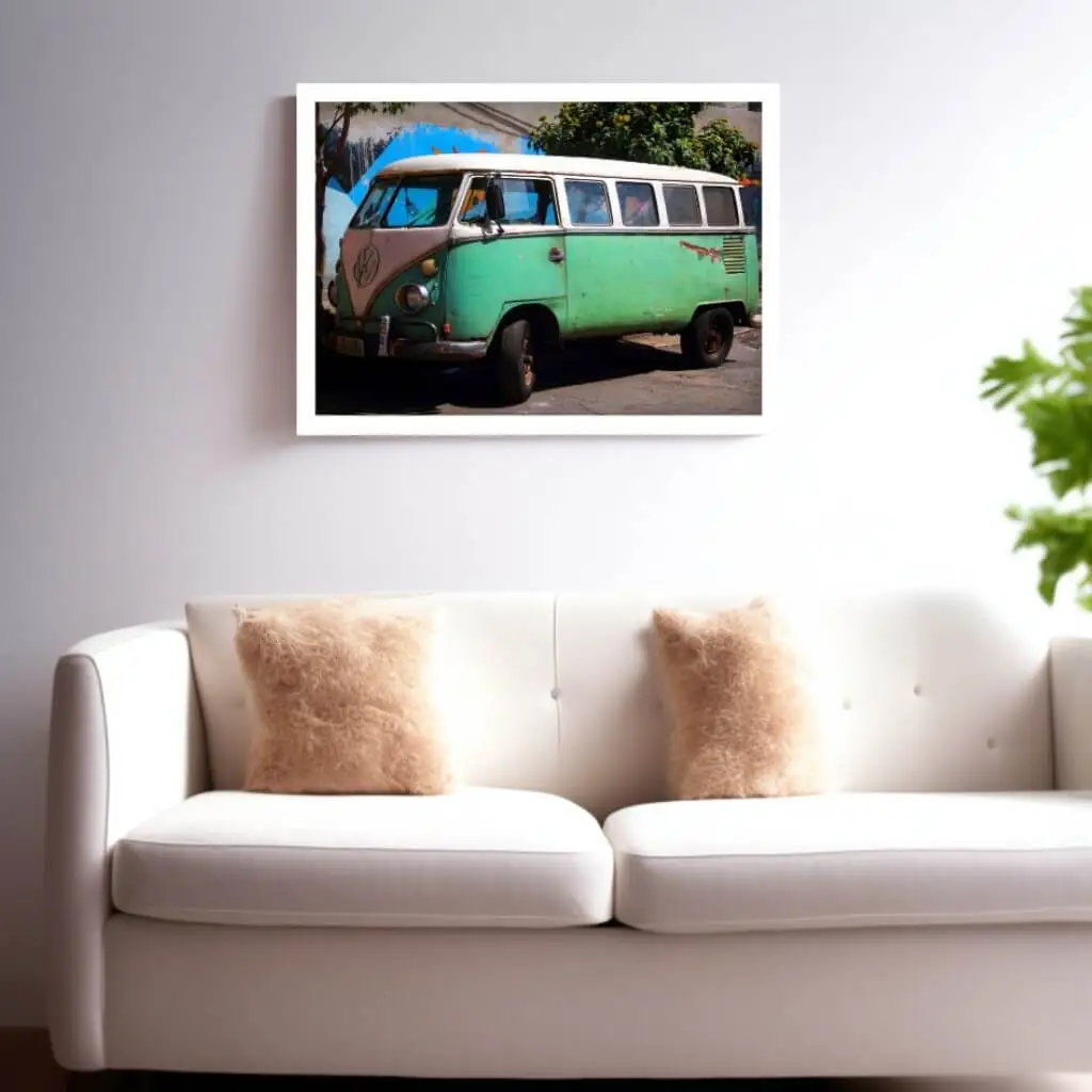 Quadro Decorativo Kombi verde - Imagem 2