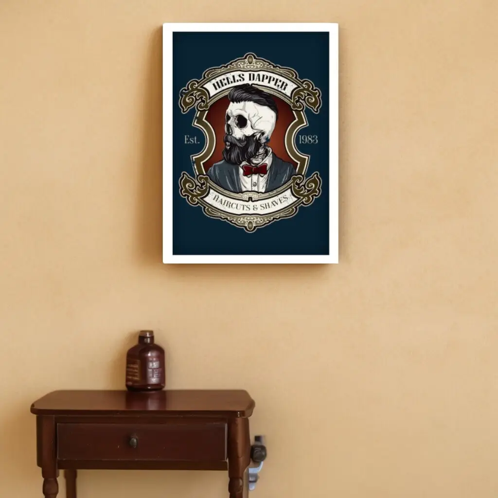Quadro-Decorativo-Barber-Skull - Imagem 2