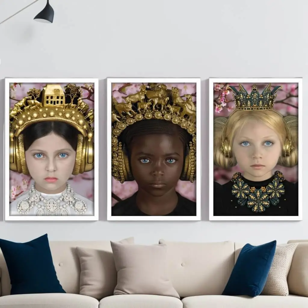 Kit 3 Quadros Meninas Cereja - Big's - Imagem 2