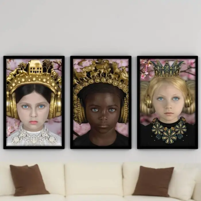 Kit-3-Quadros-Meninas-Cereja - Big's