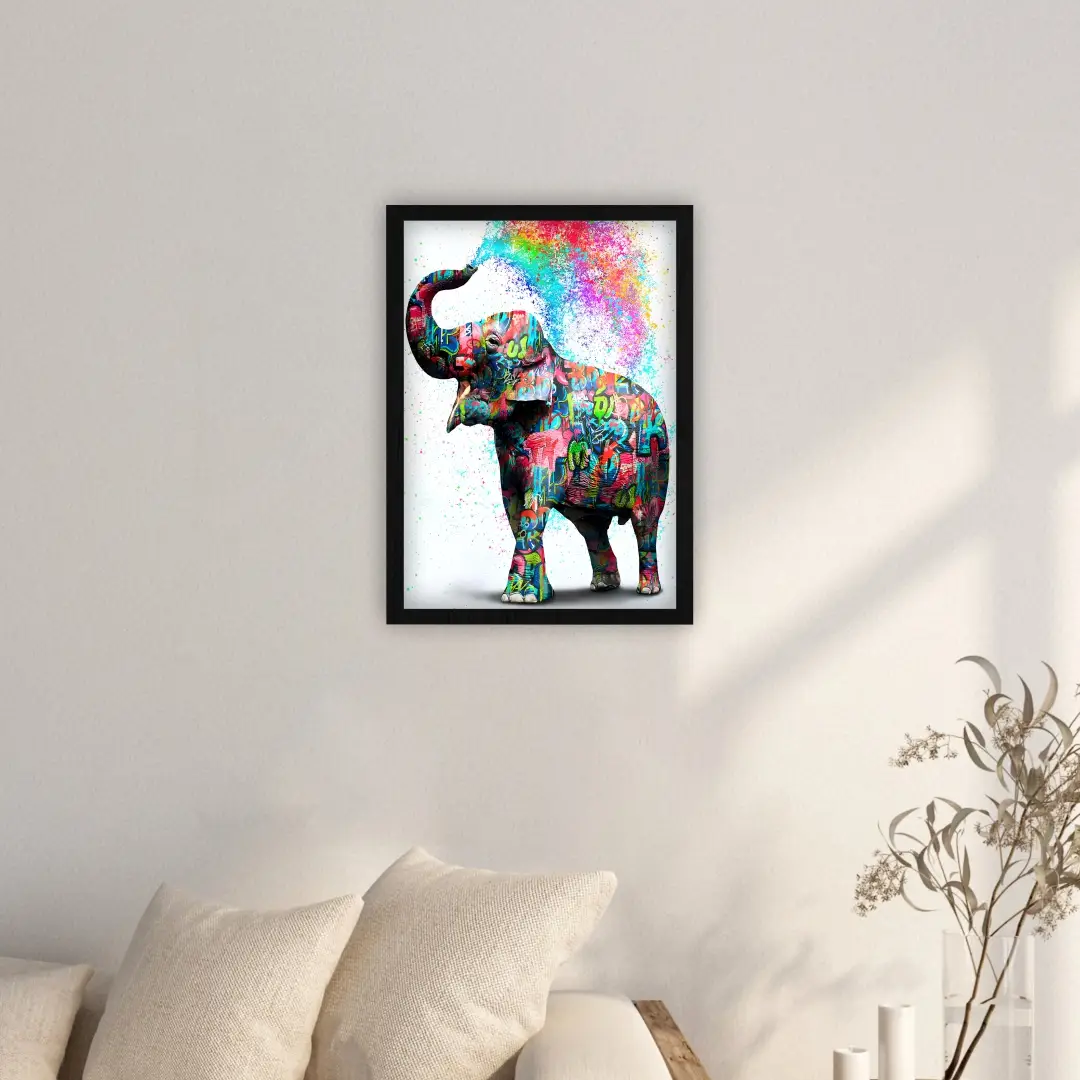 Quadro-Decorativo-Elefante-Grafite