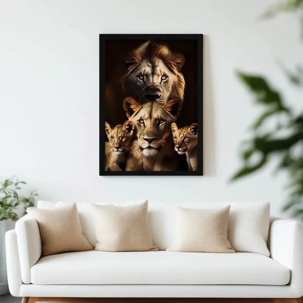 1644 Quadro-Decorativo-Filhotes-e-Leões