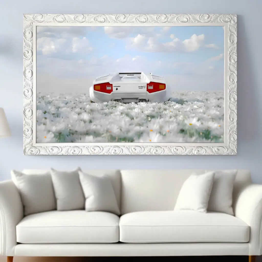 Quadro-Decorativo-Super-Carro-Flores - Big's