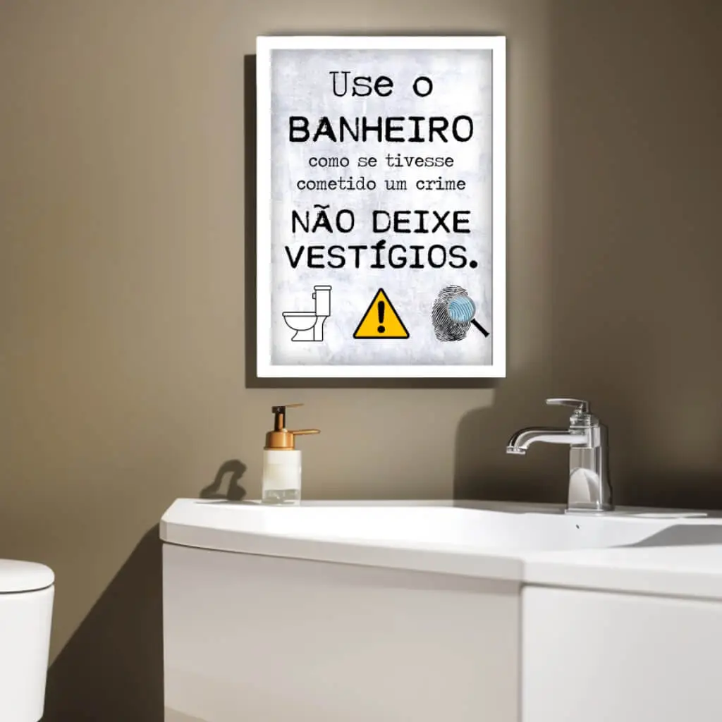 Quadro Decorativo Frase Banheiro - Imagem 1