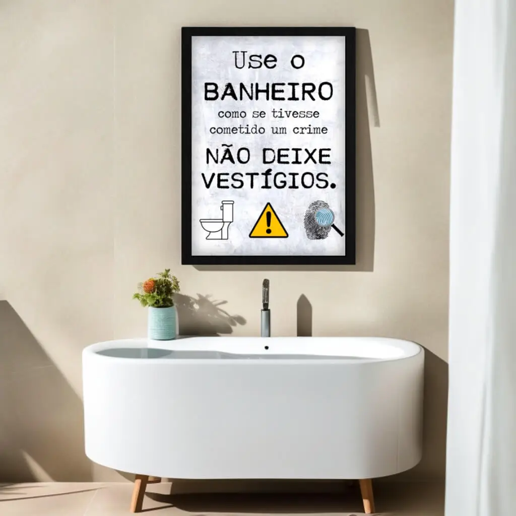 Quadro Decorativo Frase Banheiro - Imagem 2