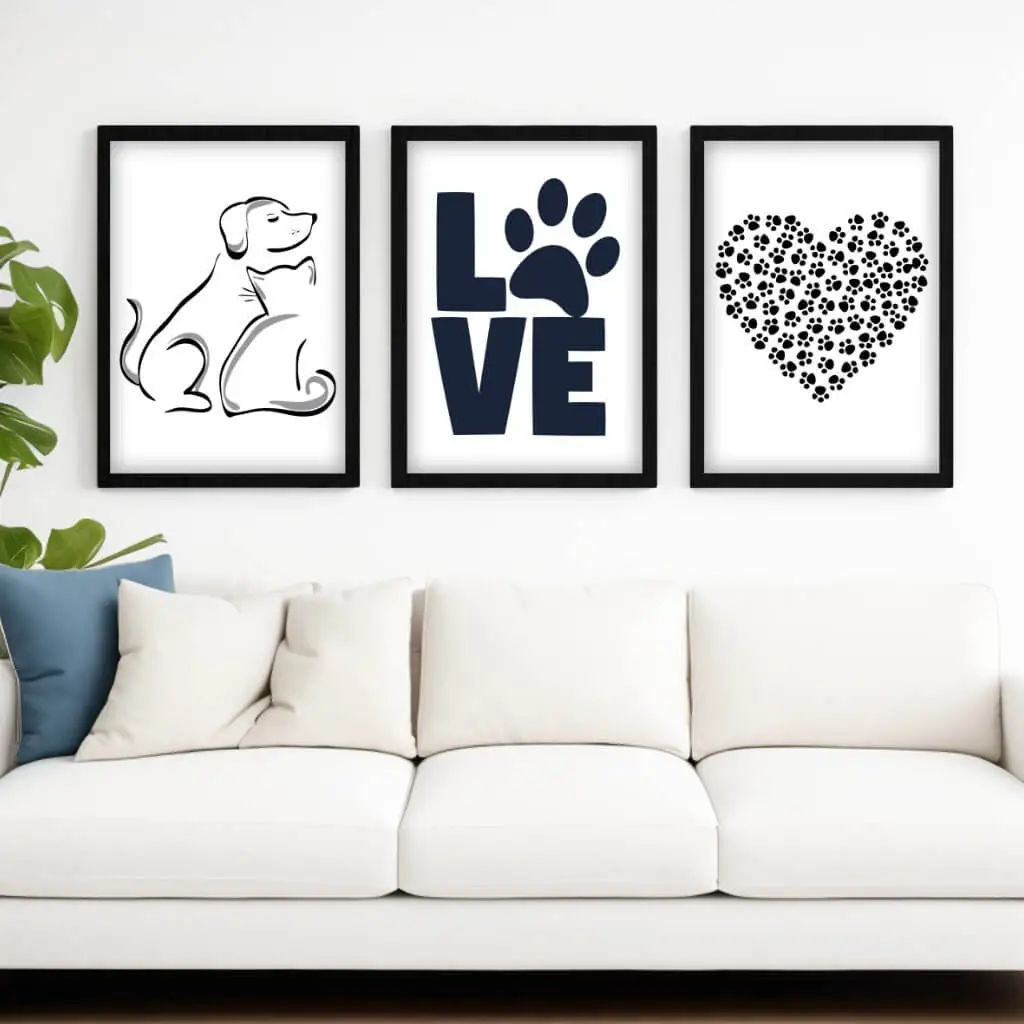 Kit-3-Quadros-Love-Cat-Dog