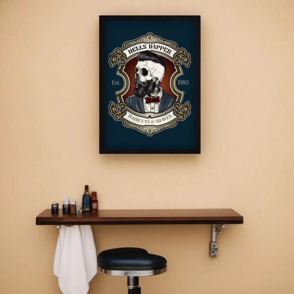 Quadro-Decorativo-Barber-Skull