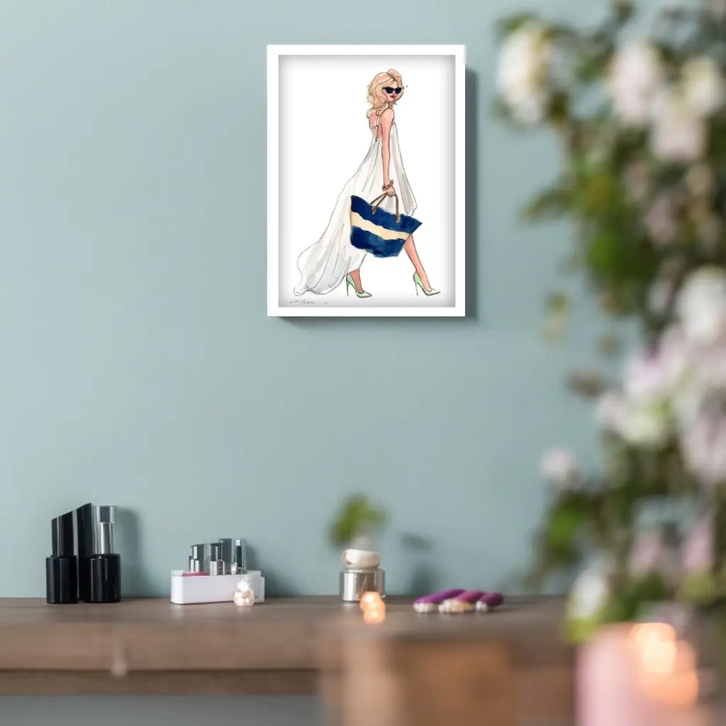 Quadro-Decorativo-Modelo-Vestido-Branco