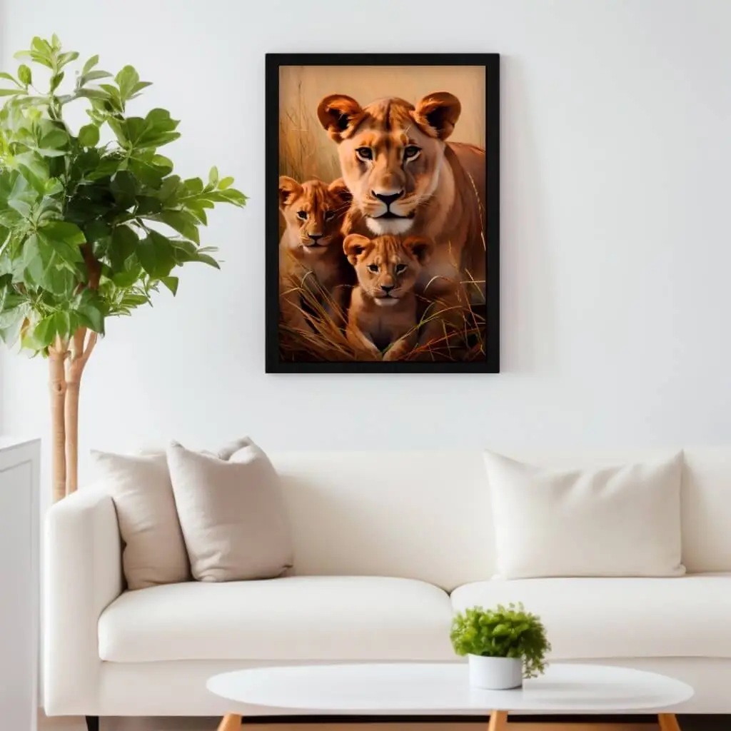 Quadro-Decorativo-Familia-Leoa