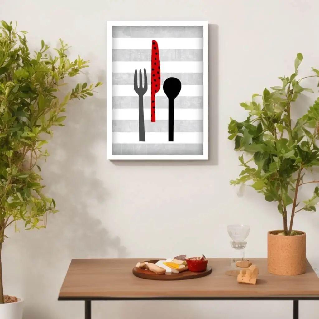 Quadro Decorativo Restaurante Talheres - Imagem 2