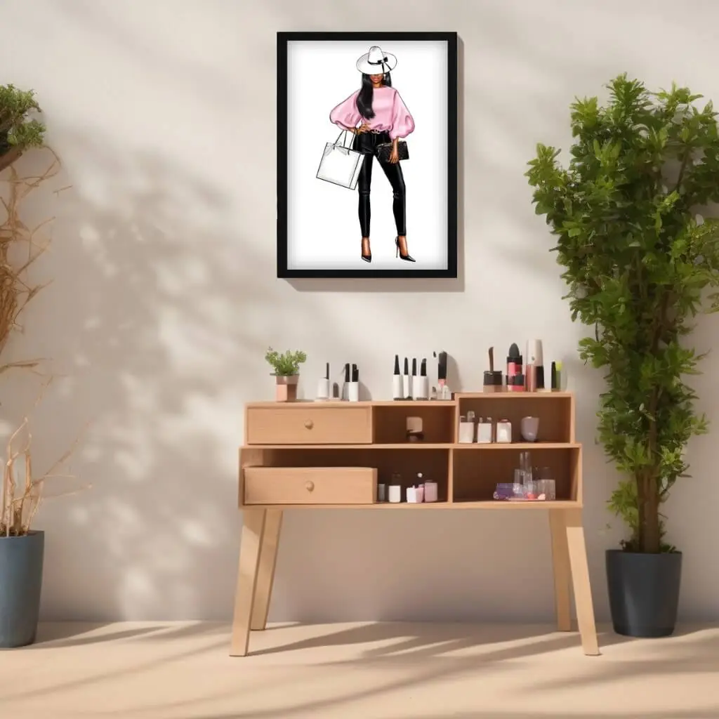 Quadro-Decorativo-Modelo-Estilista-bolsa