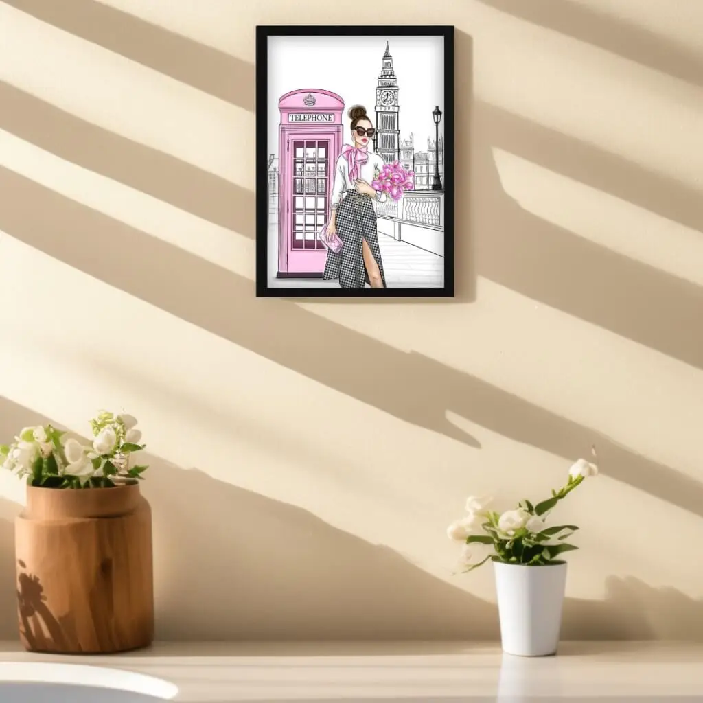 Quadro Decorativo Modelo Inglesa Rosa - Imagem 2