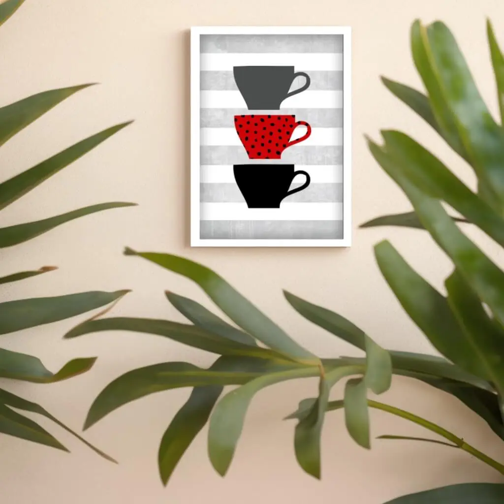 Quadro Decorativo Cozinha Canecas - Imagem 2