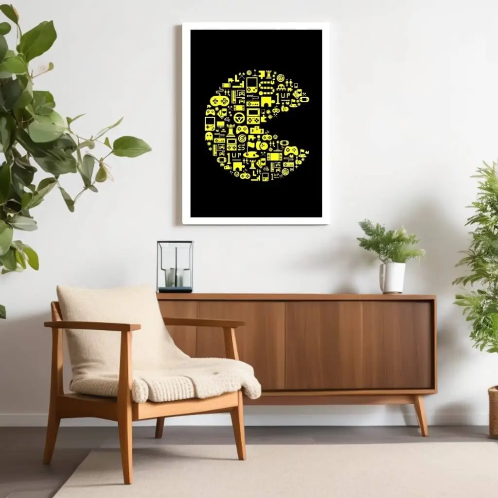 Quadro-Decorativo-Gamer-Pac-Man