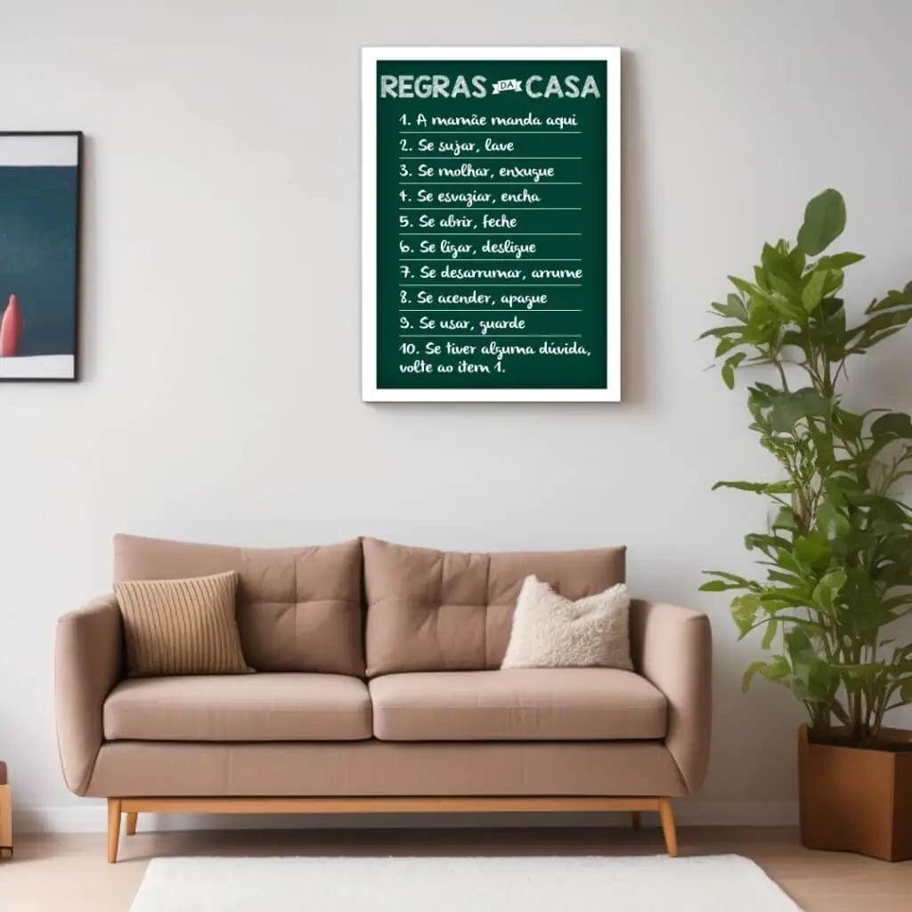 Quadro Decorativo Frase - Regras da Casa - Imagem 2