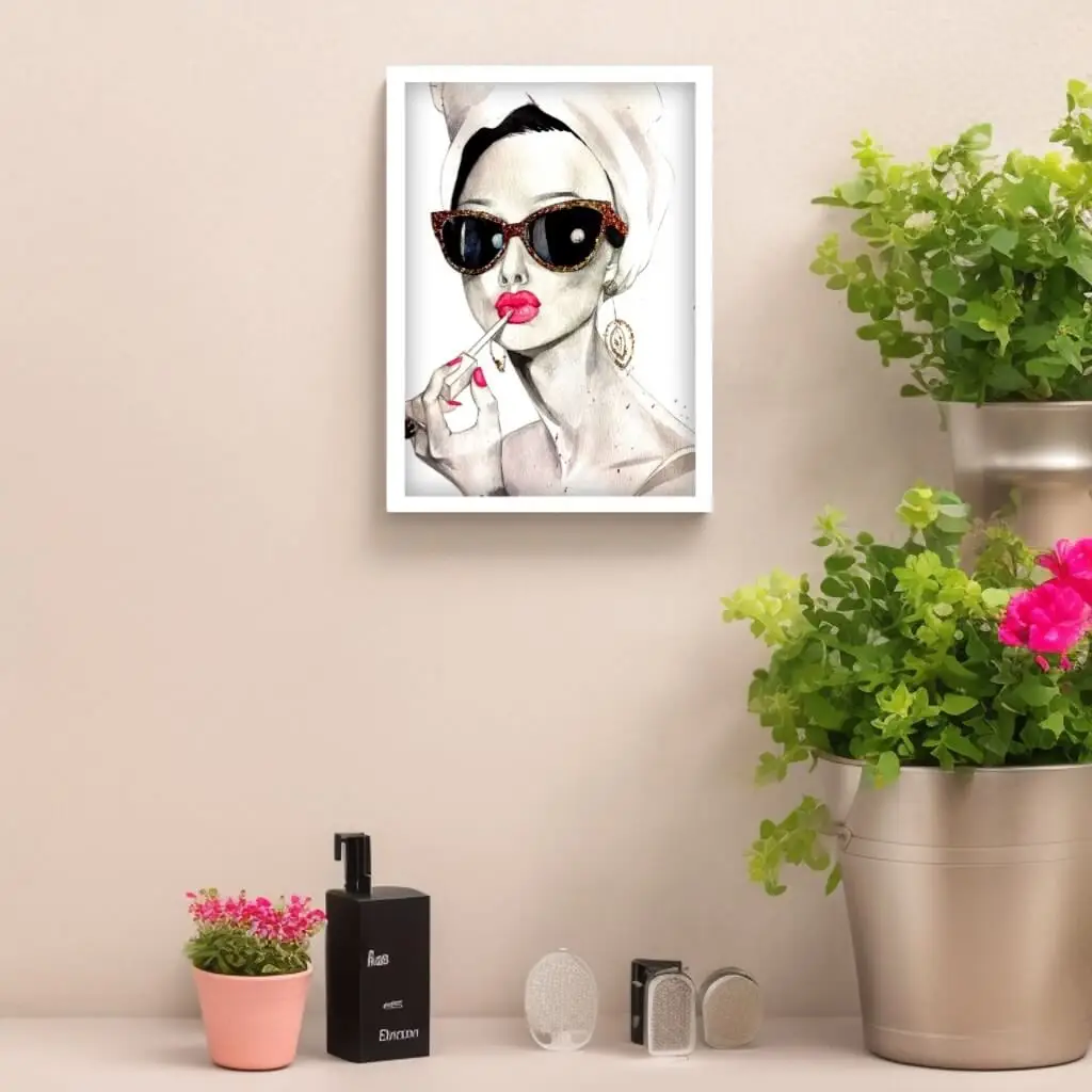 Quadro Decorativo Moda Modelo Maquiando - Imagem 2