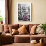 Quadro-Decorativo-Ônibus-Ingles-Rosa