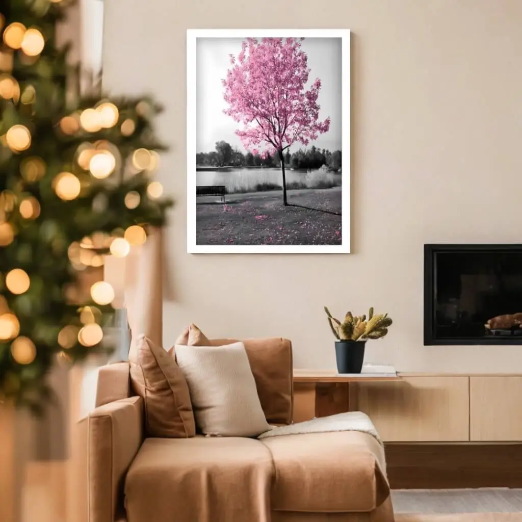Quadro-Decorativo-Arvore-Rosa