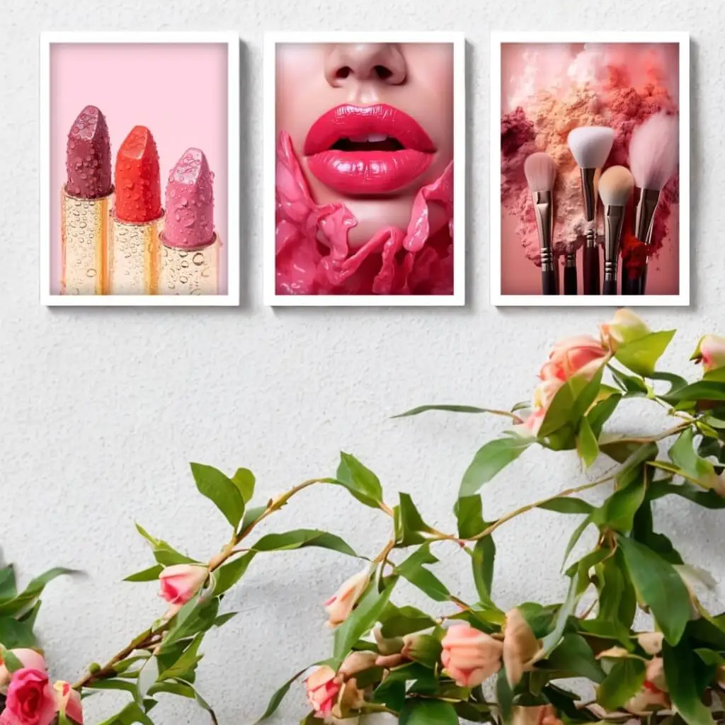 Kit-3-Quadros-Moda-Batons-e-Maquiagens