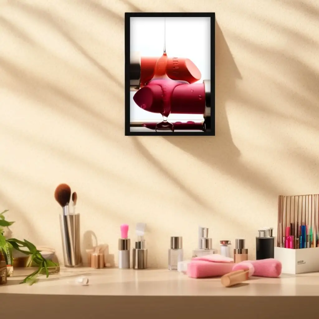 Quadro-Decorativo-Batom-Vermelho/Rosa