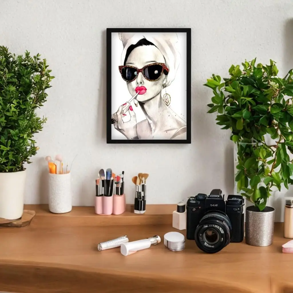 Quadro-Decorativo-Moda-Modelo-Maquiando