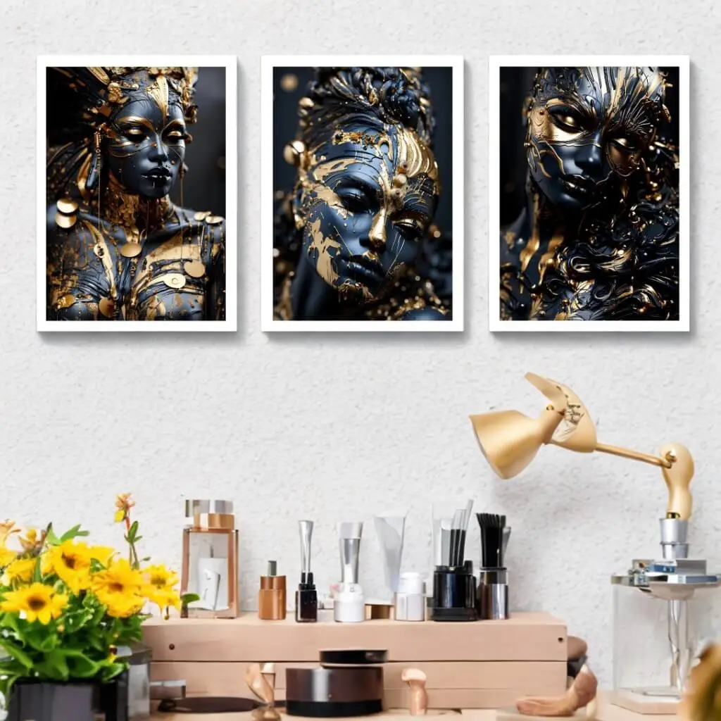 1820- (1) Kit-3-Quadros-Modelos-Vintage