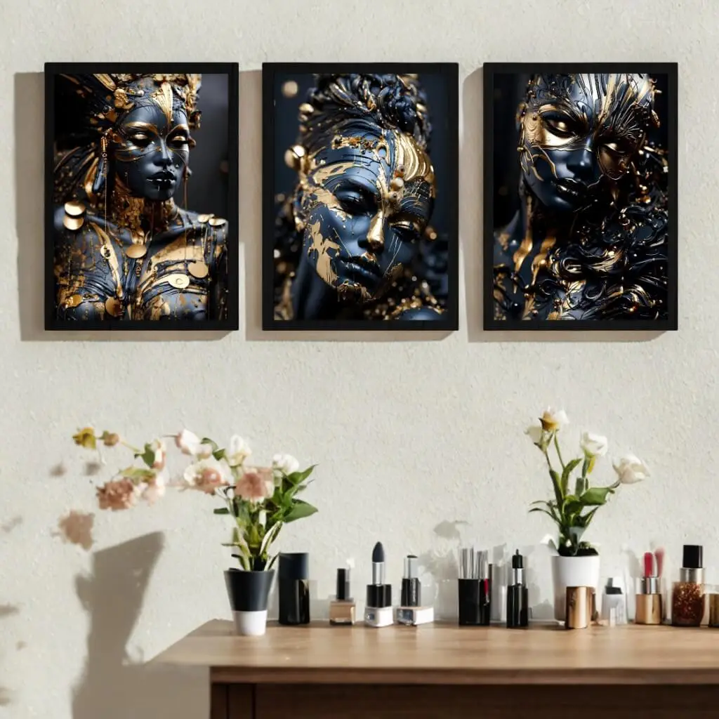 Kit 3 Quadros Modelos Vintage - Imagem 2