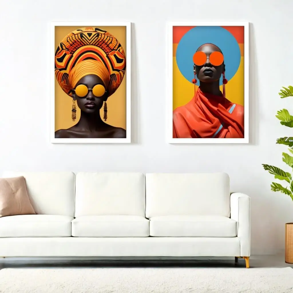 Kit 2 Quadros Modelos Retrato Mulher - Imagem 2