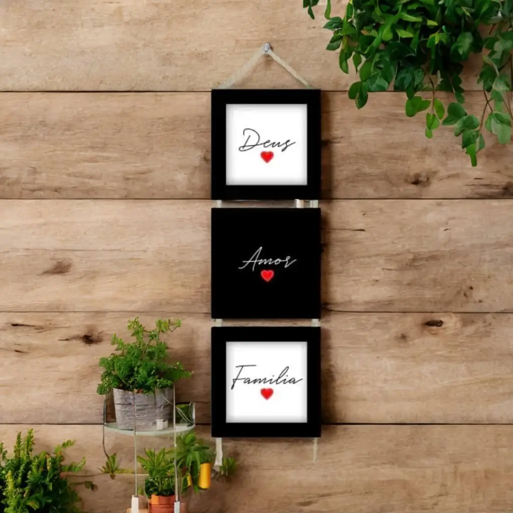 Trio Quadrinhos com Corda - Deus Amor - Imagem 1