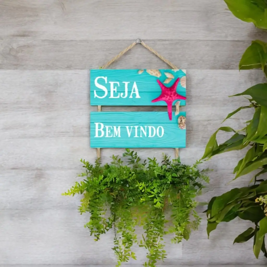 Placa 2 Partes Praia Seja Bem Vindo - Imagem 2