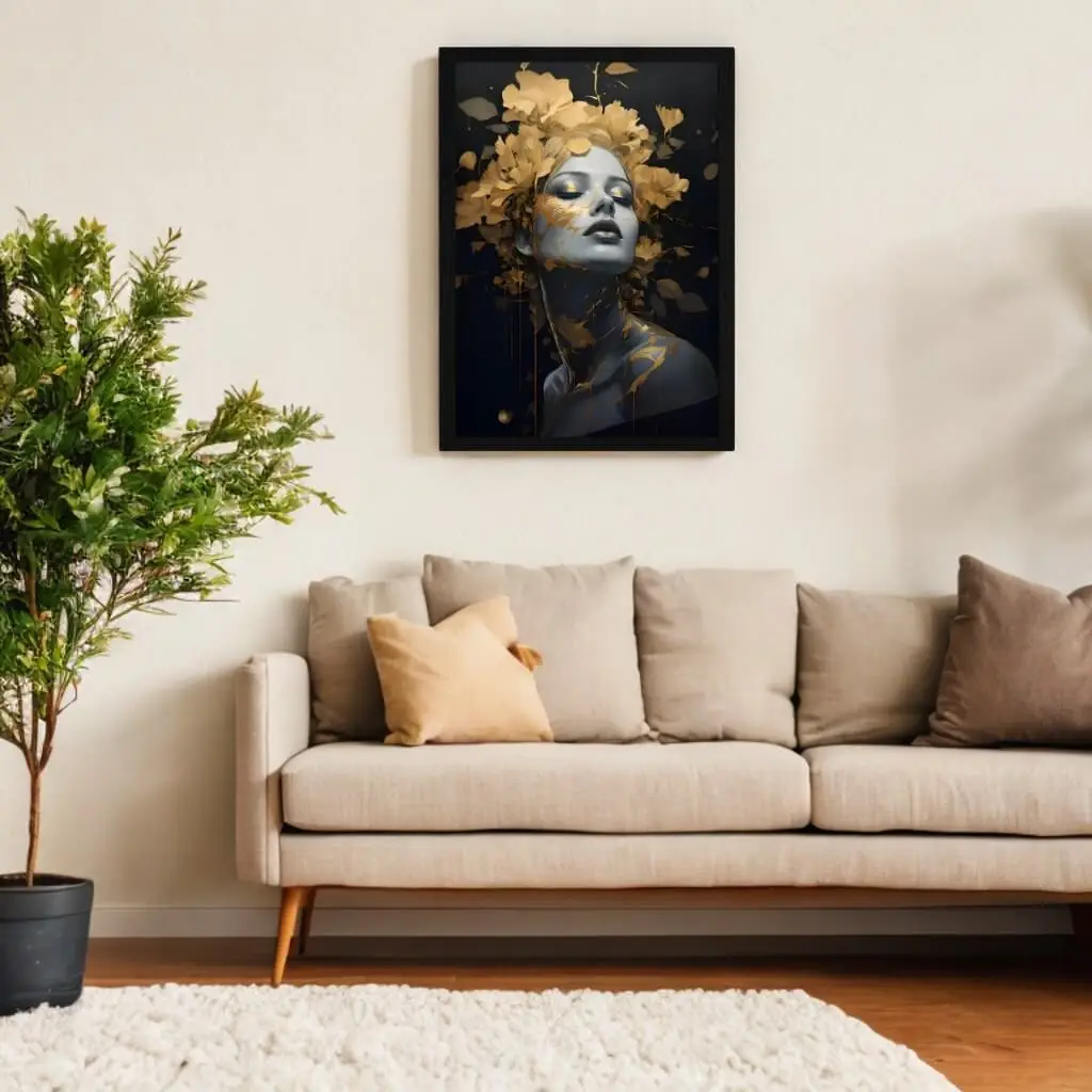 Quadro Decorativo Modelo Gold Flower - Imagem 2